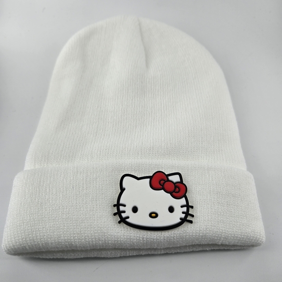 Sanrio Hello Kitty White Knit Beanie OS - Picture 1 of 4